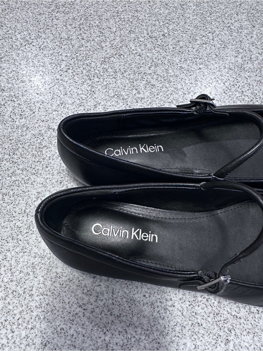 Calvin Klein 6.5M Black Leather Mary Jane Flats with Strap - great condition! - Picture 2 of 12